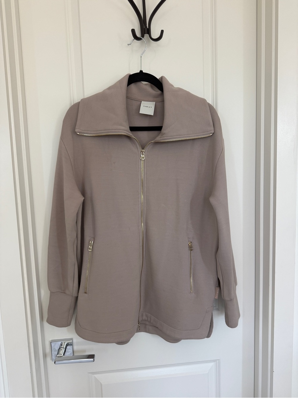 Varley Taupe Zip-Up Jacket